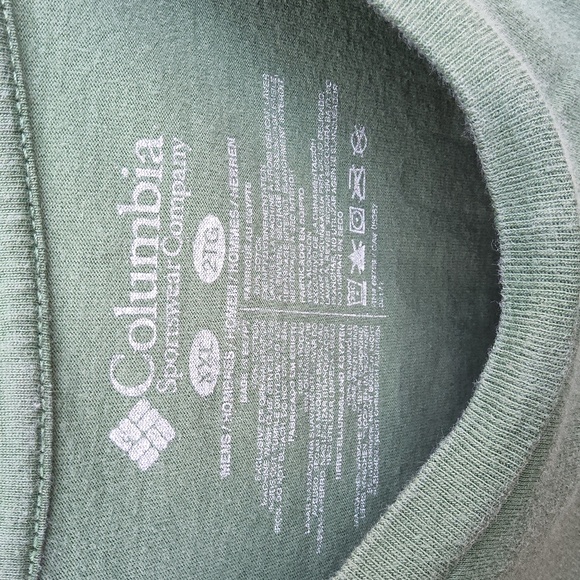 Columbia Green Short Sleeve T-Shirt, men's Crew Neck size XXL - Picture 4 of 4